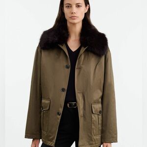 Niki Logan Blaise Faux Fur Collar Parka in Dark Green
